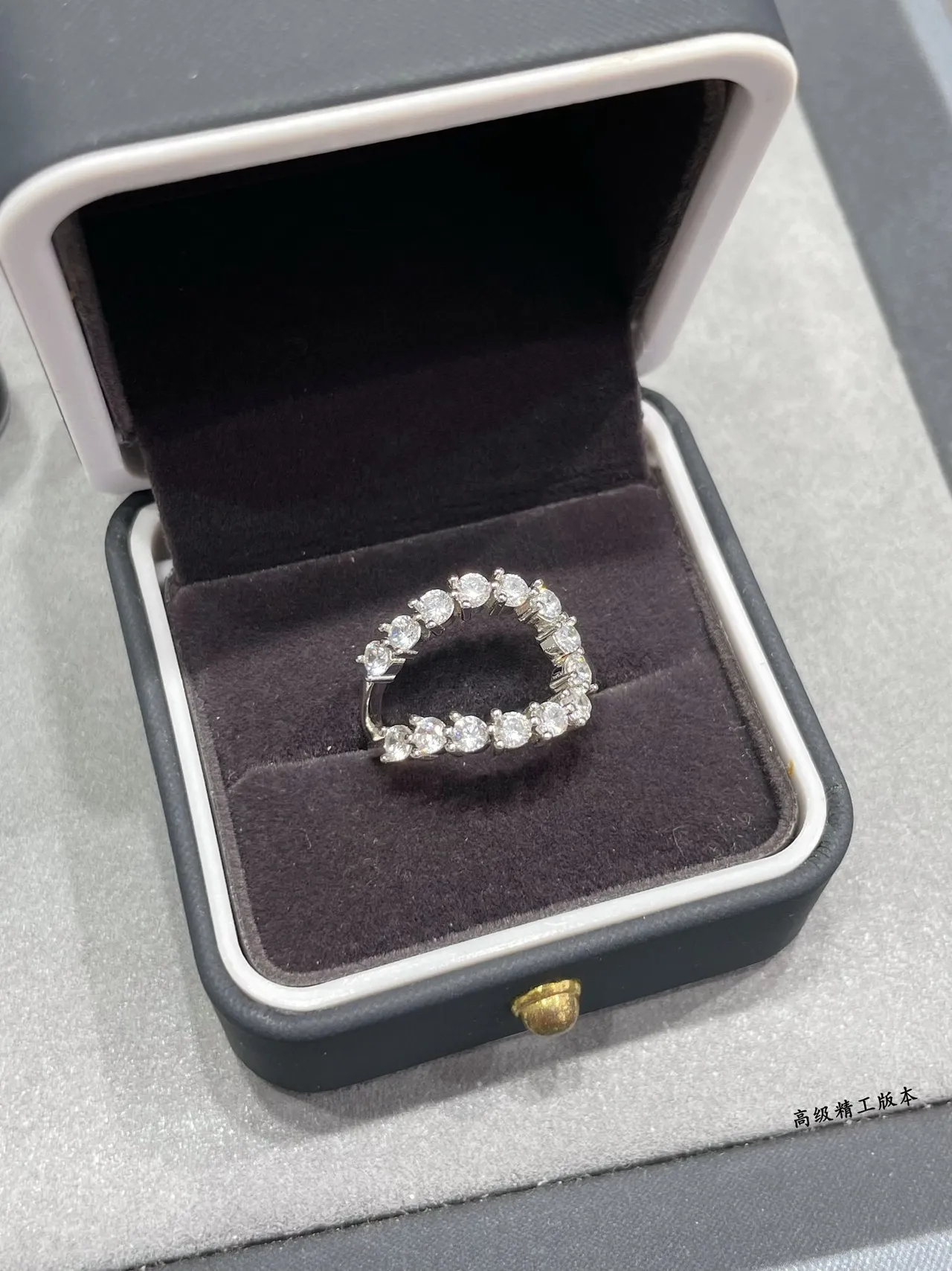 Silver White Full Eternity Band Round Brilliant-Cut Stones Ring 4