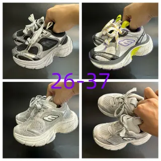 Skechers D'Lites رمادي أسود كعب شبكي وتداخل صناعي أحذية رياضية سميكة