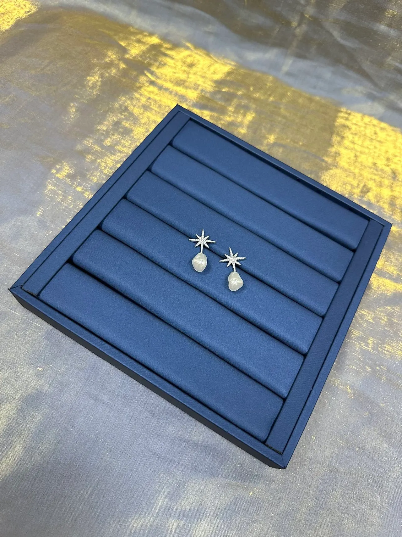 Star-Pavé Baroque Pearl Drop Earrings 8