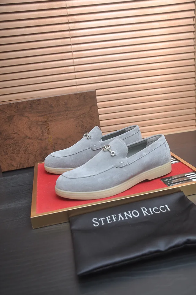 Stefano Ricci Gray Beige Suede Upper Horsebit Buckle Loafer 4