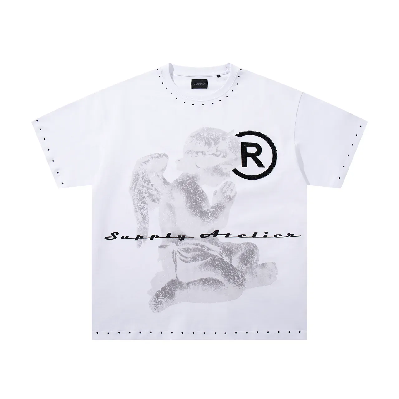 Supply Atelier Graphic Print Perforated Trim T-Shirt 3
