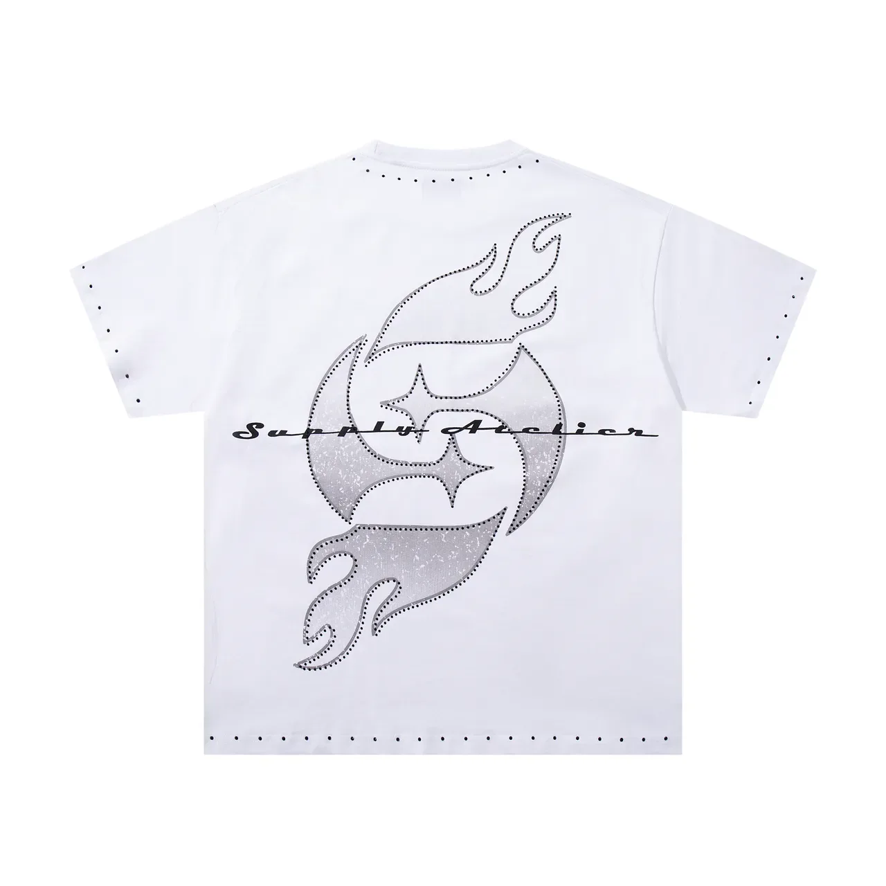 Supply Atelier Graphic Print Perforated Trim T-Shirt 4