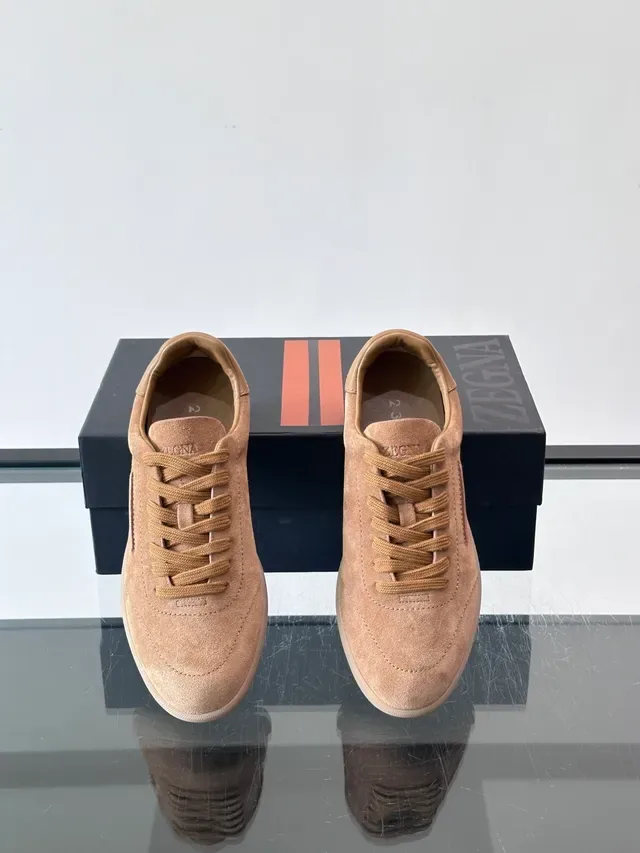 Tan Suede Low-Top Lifestyle Sneakers 4
