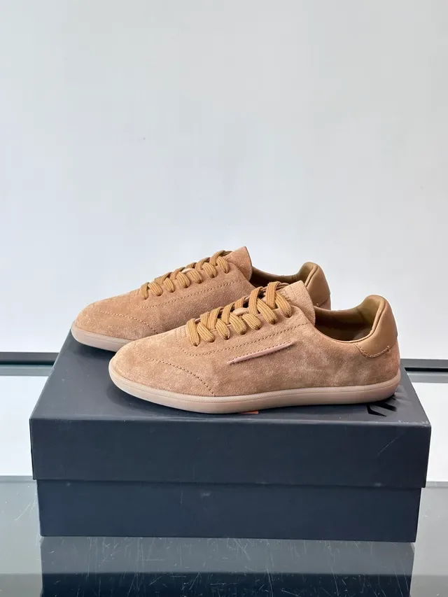 Tan Suede Low-Top Lifestyle Sneakers 5