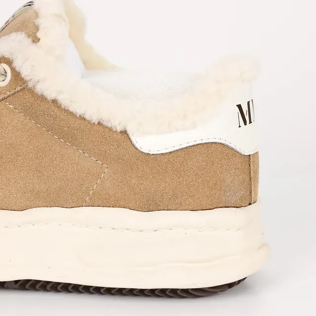 Tan Suede Shearling-Collar Lifestyle Sneaker 4