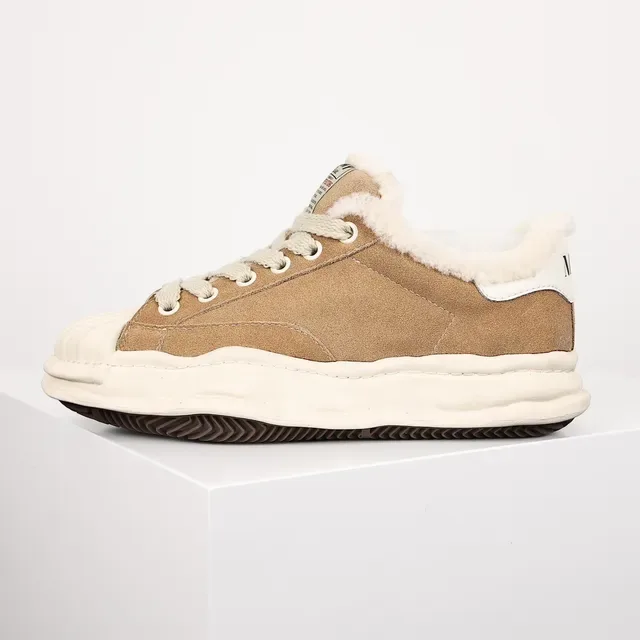 Tan Suede Shearling-Collar Lifestyle Sneaker 9
