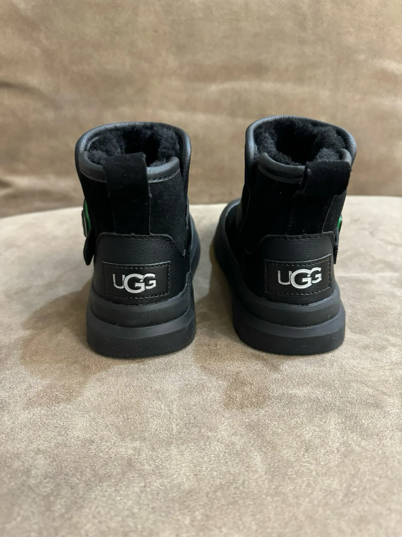 Tan Suede Shearling-Lined Buckle Strap Snow Boots 20
