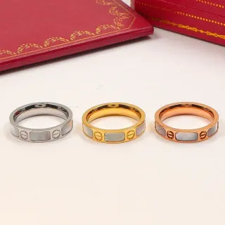 Three-Tone Screw-Motif Inlay Rings