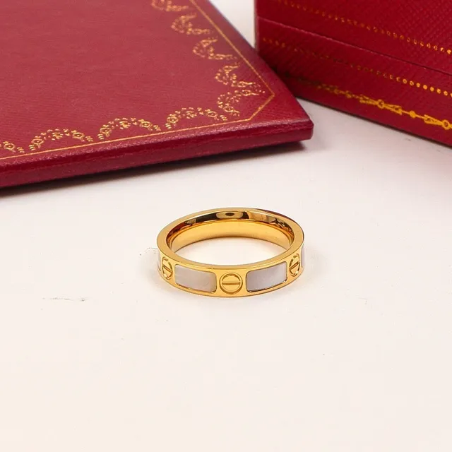 Three-Tone Screw-Motif Inlay Rings 3