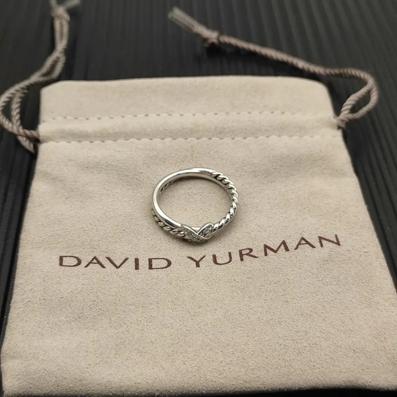 Twisted Rope Crossover Pavé Diamond Ring 9