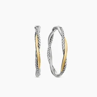 Twisted Rope Dual-Tone Hoop Earrings