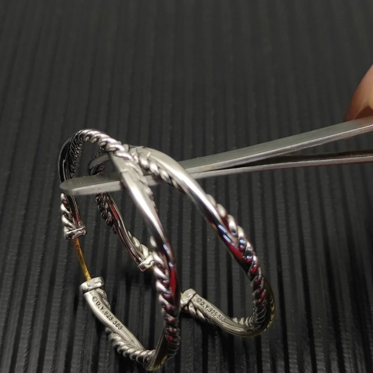 Twisted Rope Dual-Tone Hoop Earrings 7