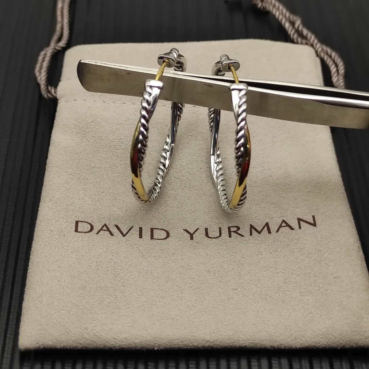 Twisted Rope Dual-Tone Hoop Earrings 11