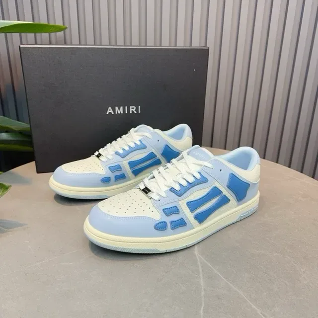 Two-Tone Blue and Cream Geometric Overlay Lifestyle Sneakers 2