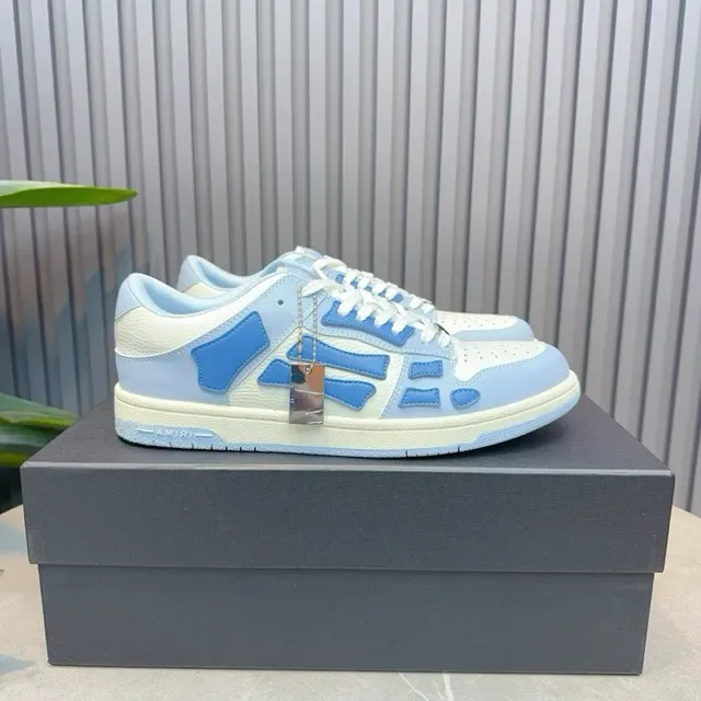 Two-Tone Blue and Cream Geometric Overlay Lifestyle Sneakers 3