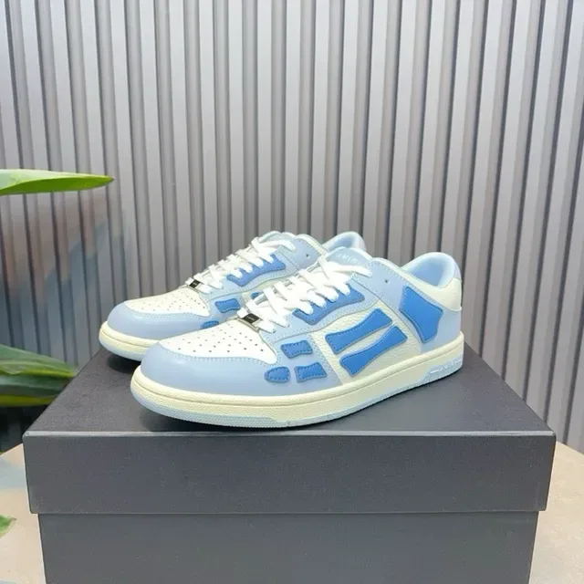 Two-Tone Blue and Cream Geometric Overlay Lifestyle Sneakers 5
