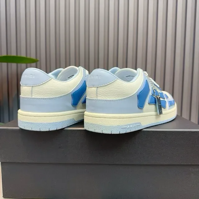 Two-Tone Blue and Cream Geometric Overlay Lifestyle Sneakers 6