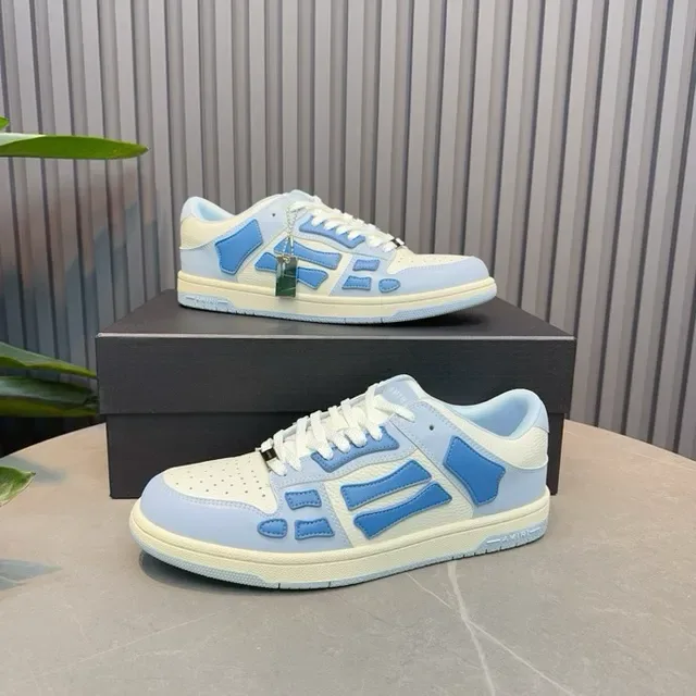 Two-Tone Blue and Cream Geometric Overlay Lifestyle Sneakers 7