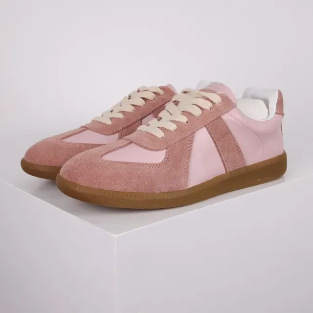 Two-Tone Pink Suede and Leather Lifestyle Sneakers 2