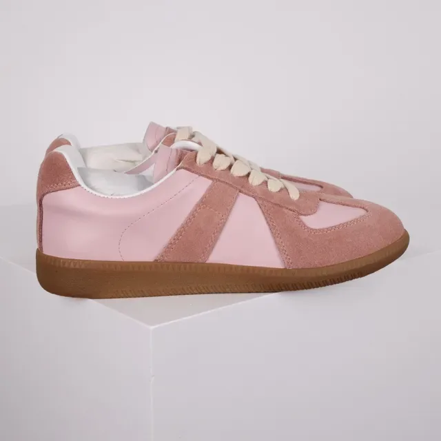 Two-Tone Pink Suede and Leather Lifestyle Sneakers 3