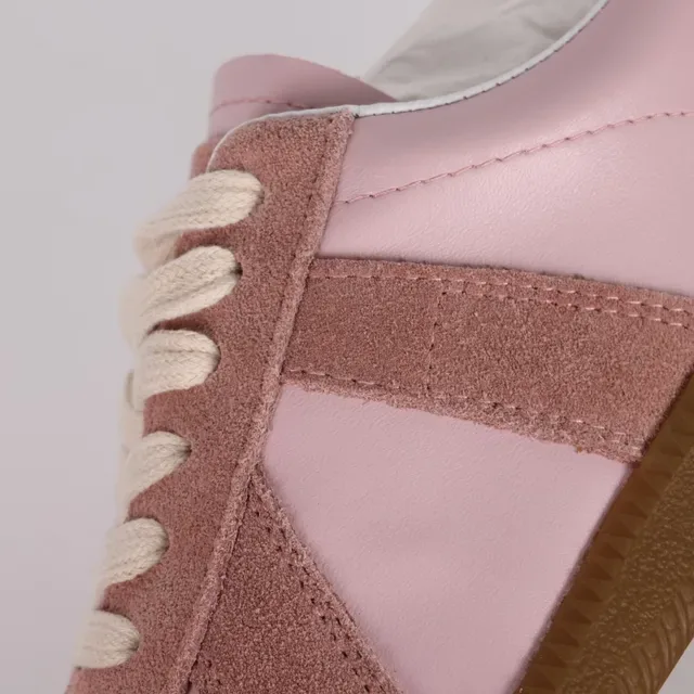 Two-Tone Pink Suede and Leather Lifestyle Sneakers 6