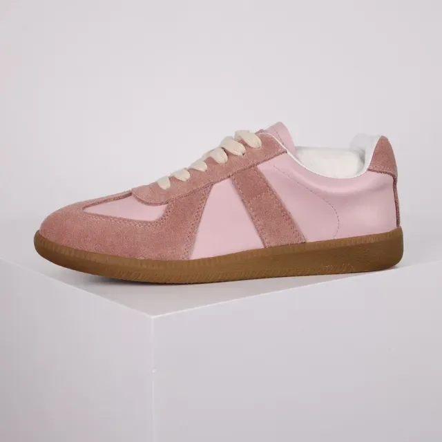 Two-Tone Pink Suede and Leather Lifestyle Sneakers 8