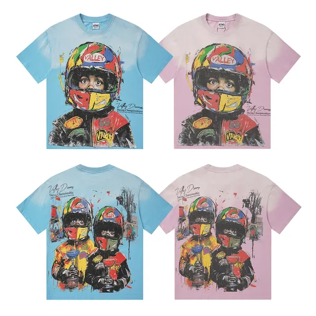 VALLEY Racing Helmet Graphic Gradient T-Shirt 2