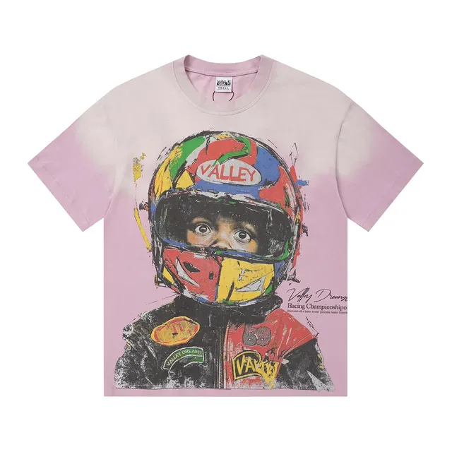 VALLEY Racing Helmet Graphic Gradient T-Shirt 6