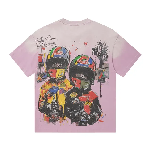 VALLEY Racing Helmet Graphic Gradient T-Shirt 7