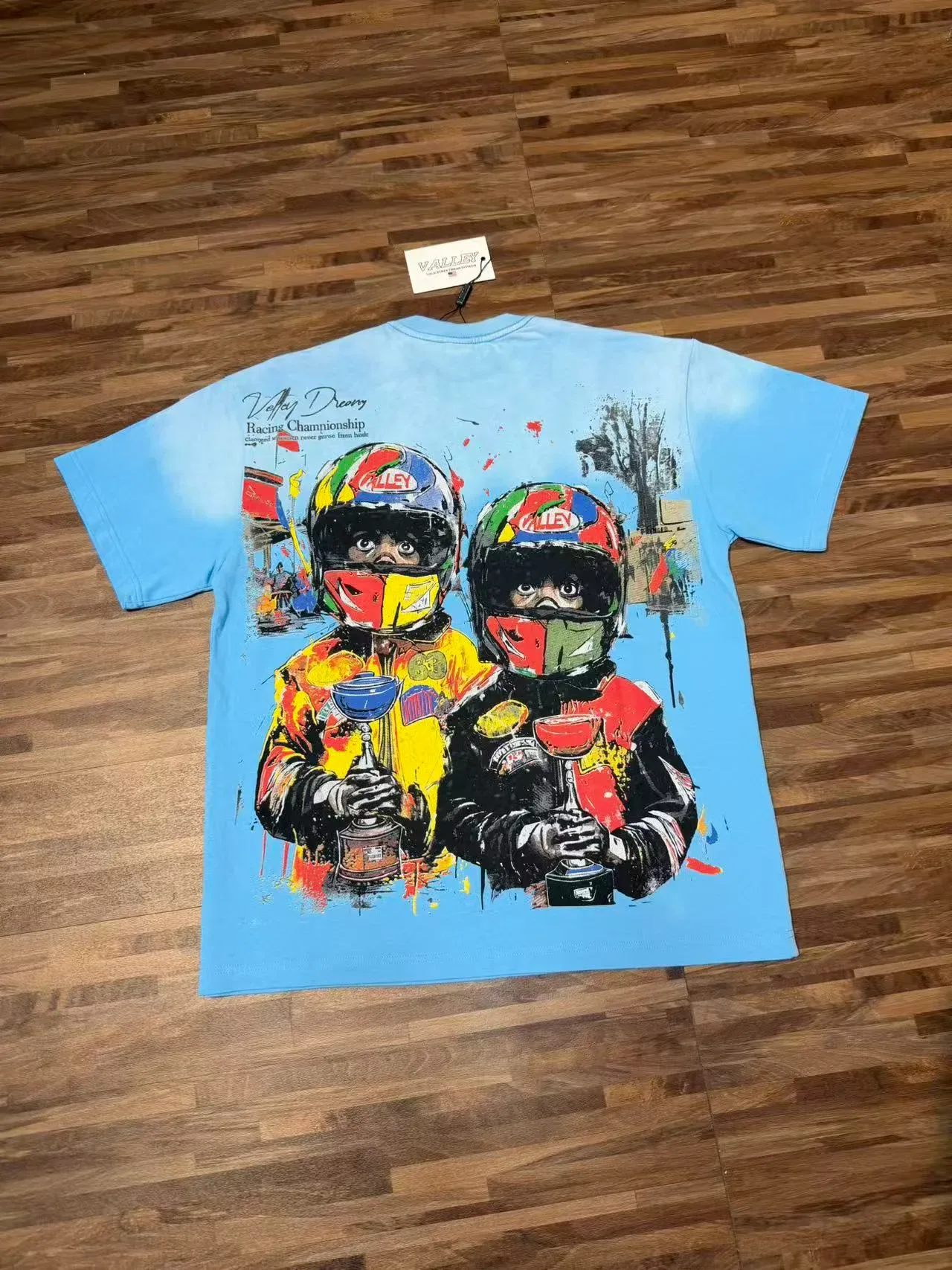 VALLEY Racing Helmet Graphic Gradient T-Shirt 10