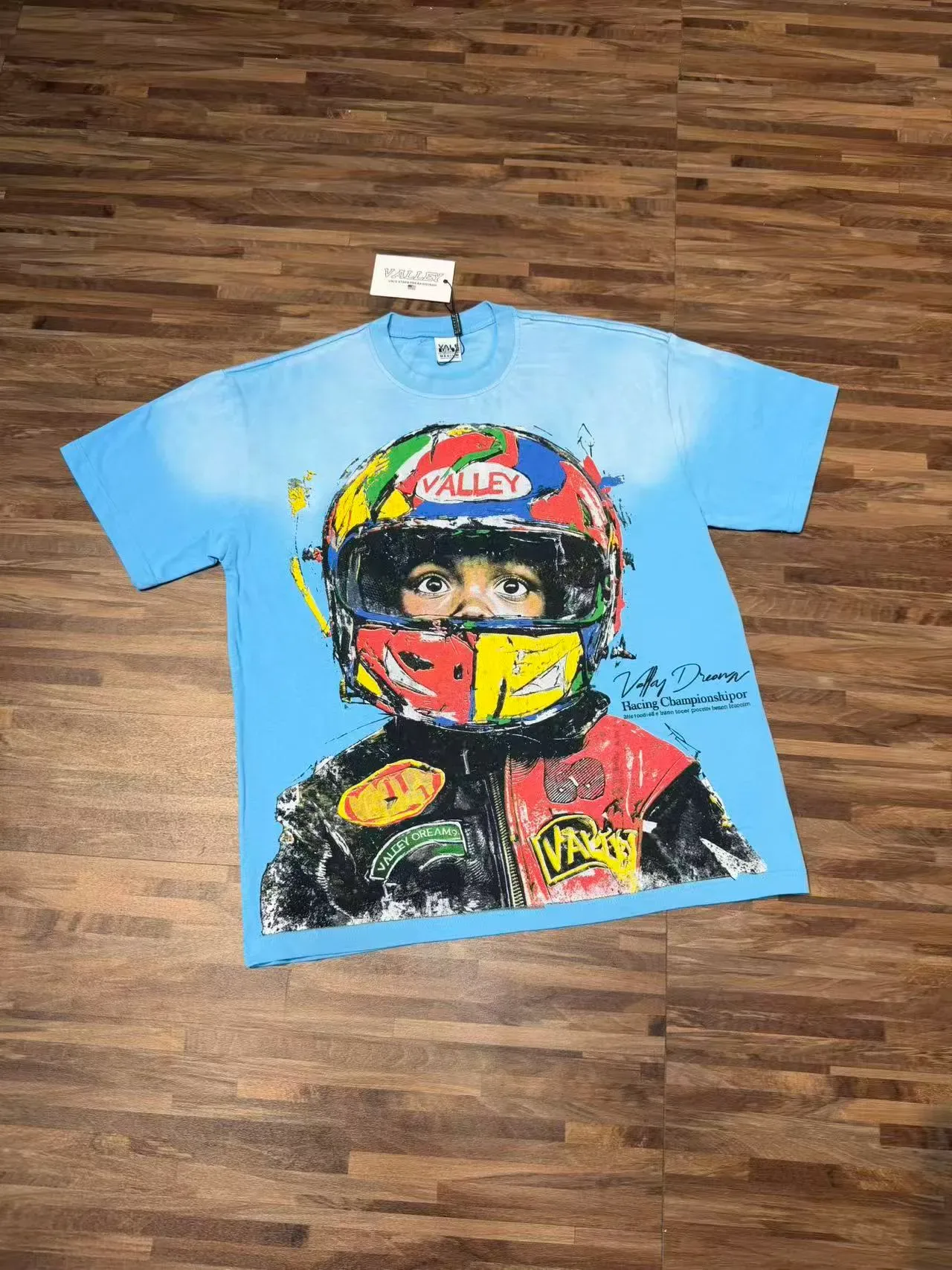 VALLEY Racing Helmet Graphic Gradient T-Shirt 11