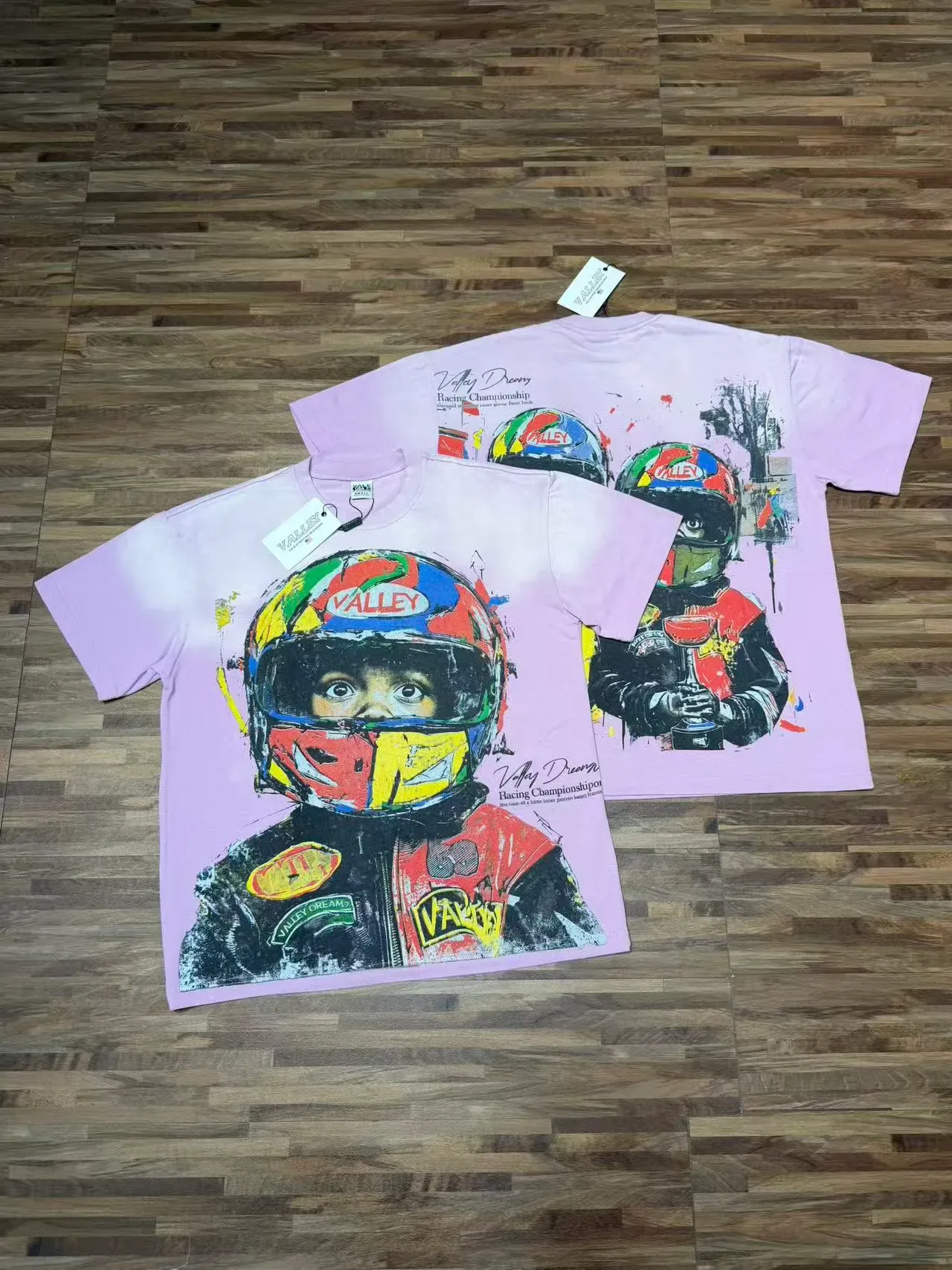 VALLEY Racing Helmet Graphic Gradient T-Shirt 12