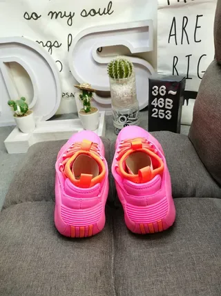 Vibrant Pink and Orange Sculpted Midsole Lifestyle Sneakers 8