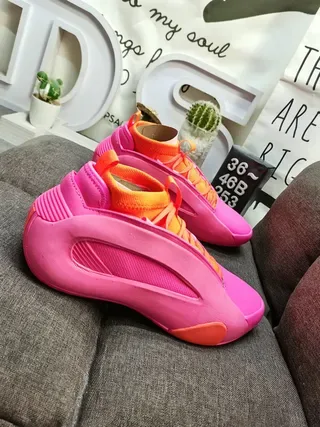 Vibrant Pink and Orange Sculpted Midsole Lifestyle Sneakers 9