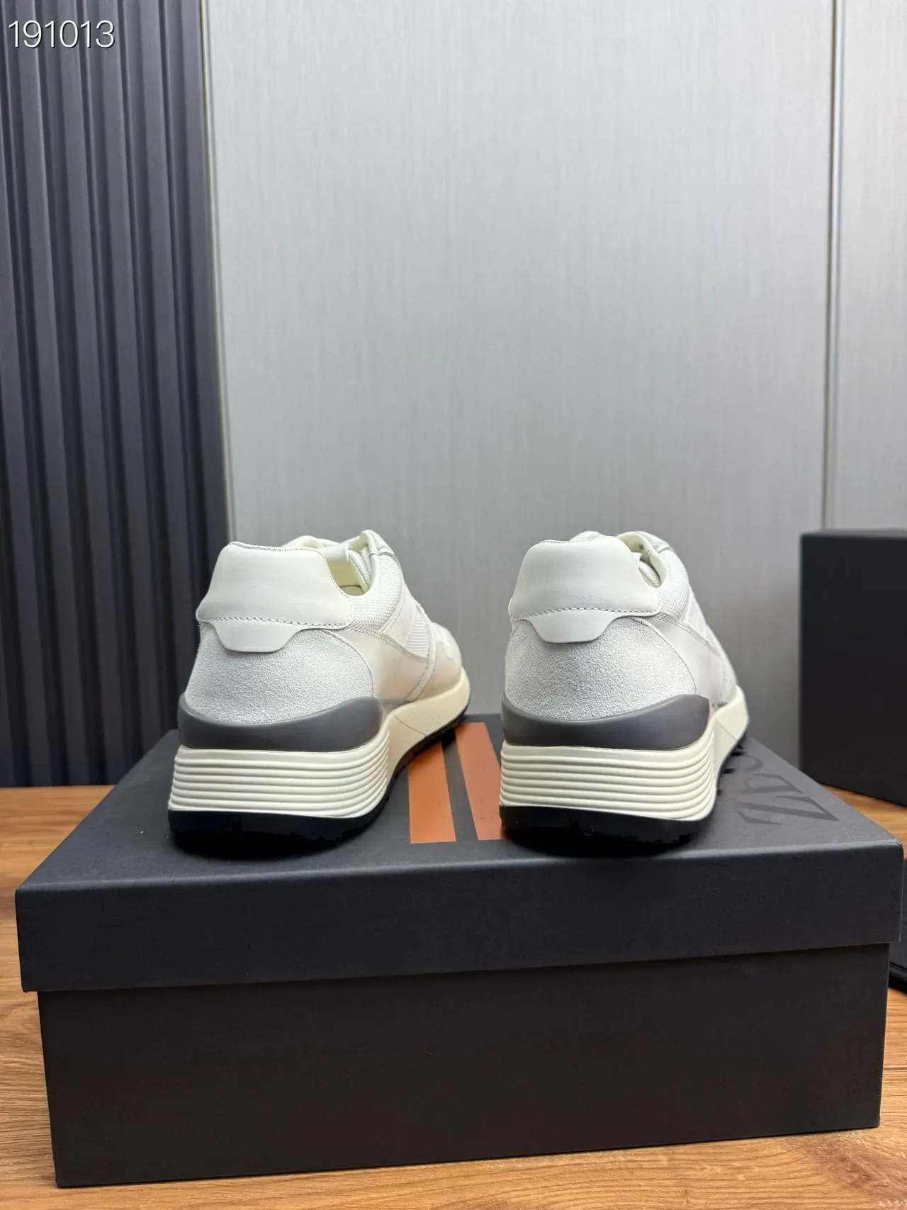 White and Gray Layered Panel Lifestyle Sneakers 2