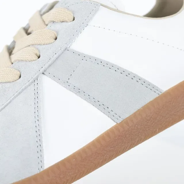 White and Light Gray Low-Top Lifestyle Sneakers 6