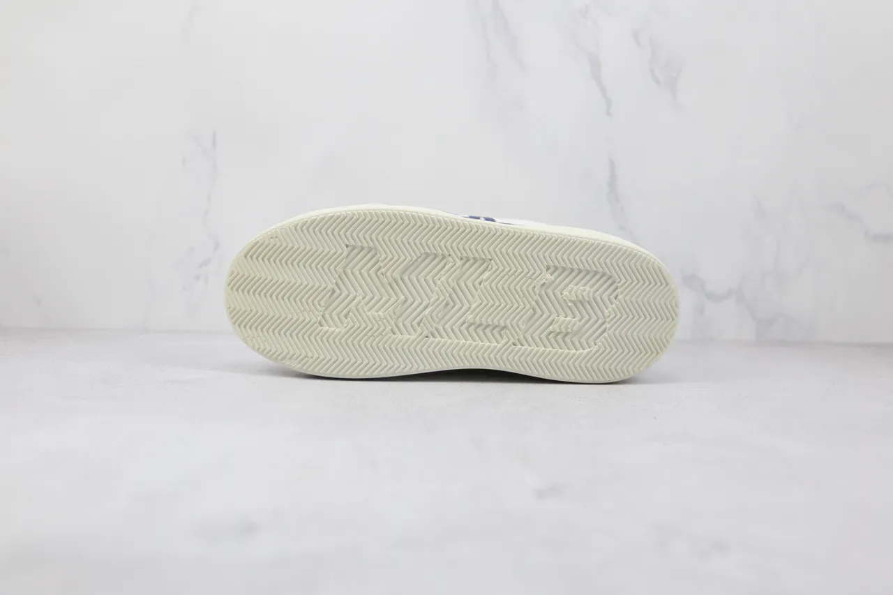 White and Navy LA Logo Platform Lifestyle Sneaker 4