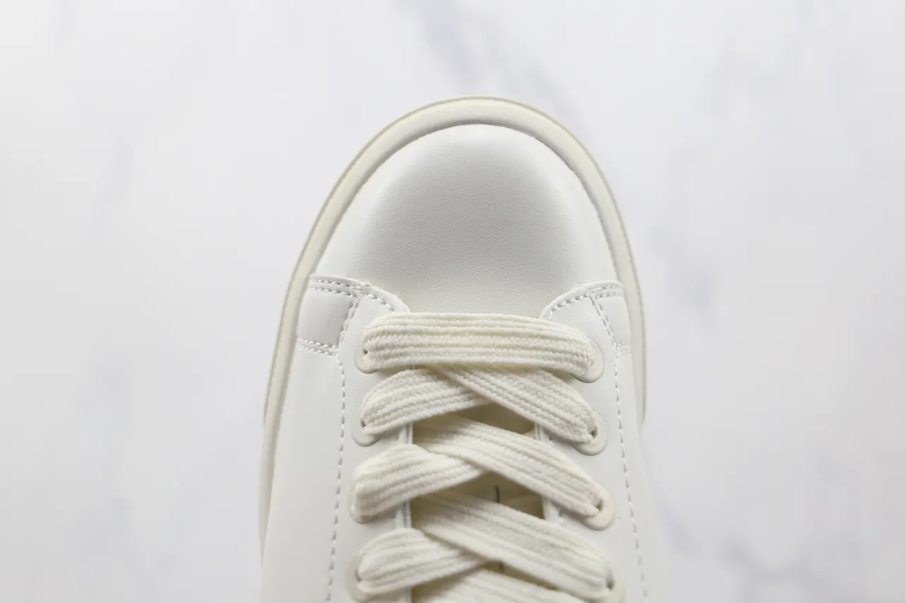 White and Navy LA Logo Platform Lifestyle Sneaker 6