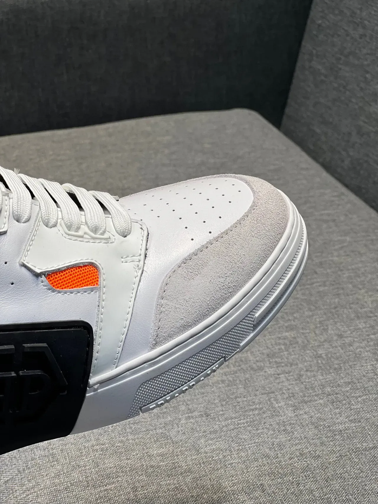 White and Orange Accented Lifestyle Sneakers 8