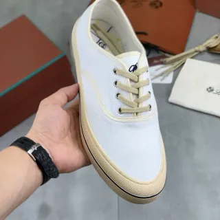 White Beige Low-Top Upper Canvas Shoes