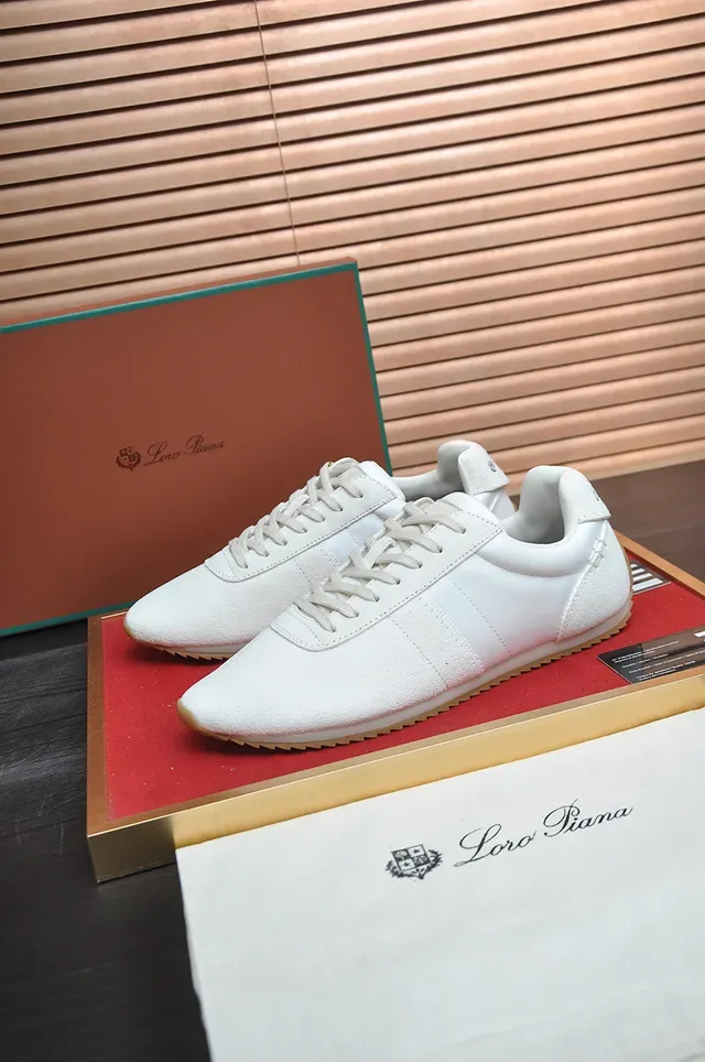 White Beige Suede Upper Gum Rubber Outsole Sneakers 4