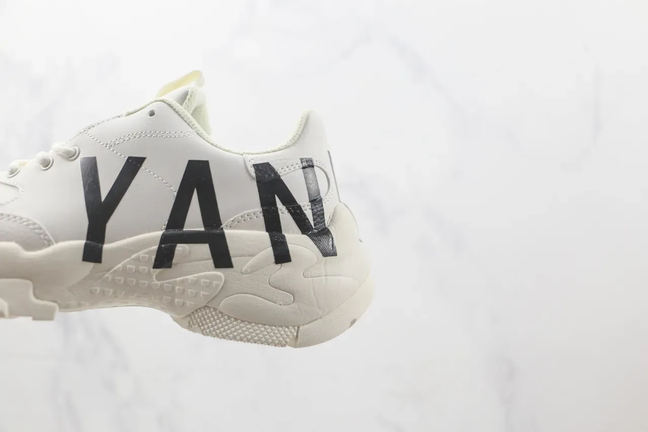 White Black Chunky Sole Oversized Side Lettering Sneakers 7