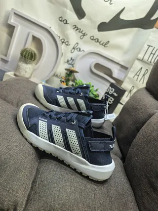 Sandalias Casuales Perforadas con Cordones en Blanco, Azul, Naranja 7