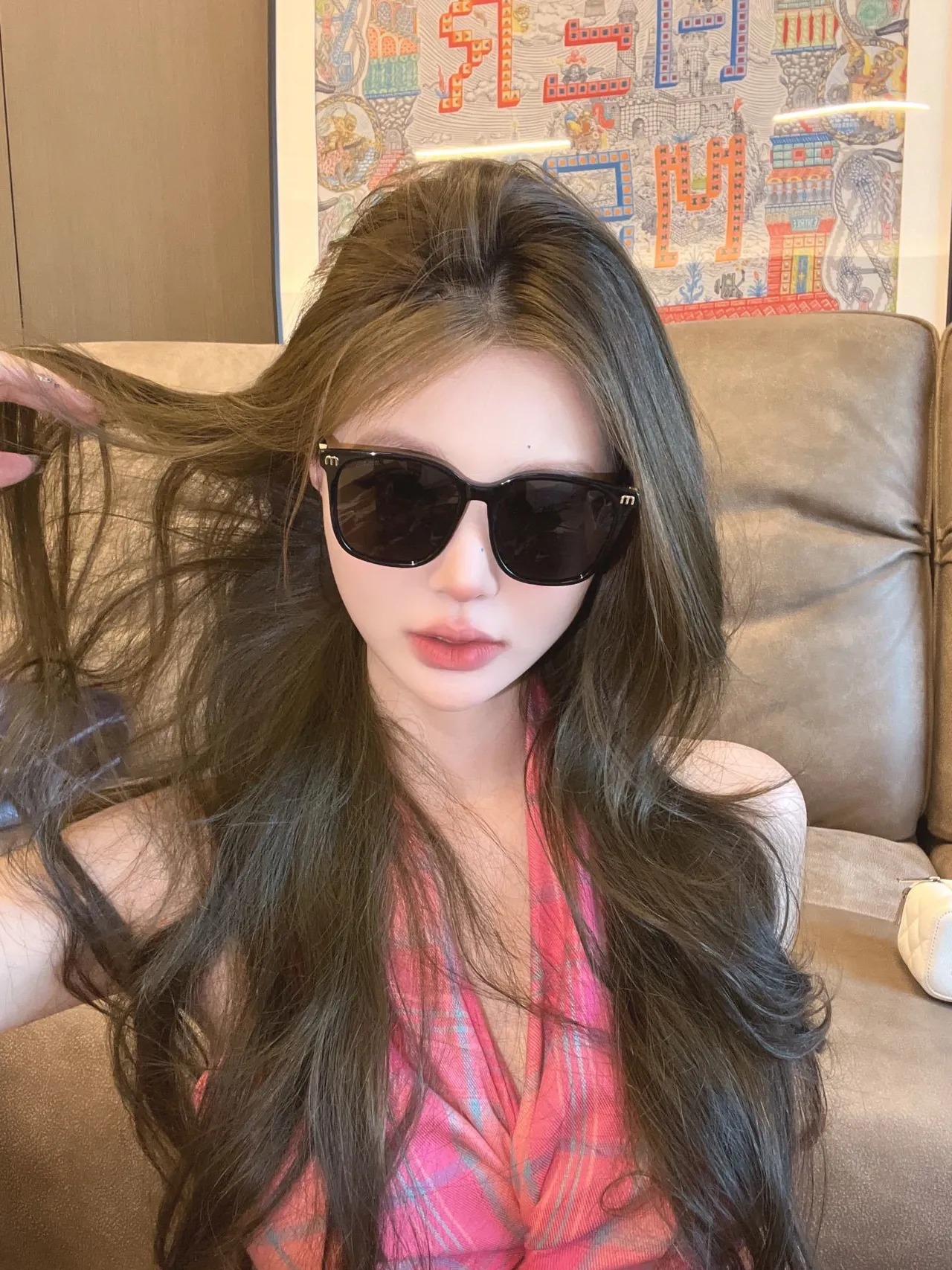 White Cat-Eye Gradient Pink Orange Sunglasses 6