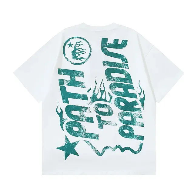 White Graphic-Print Oversized Double-Sided T-Shirt 6