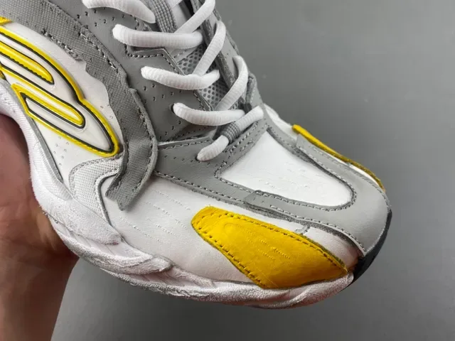 White Gray and Yellow Chunky Lifestyle Sneaker 2