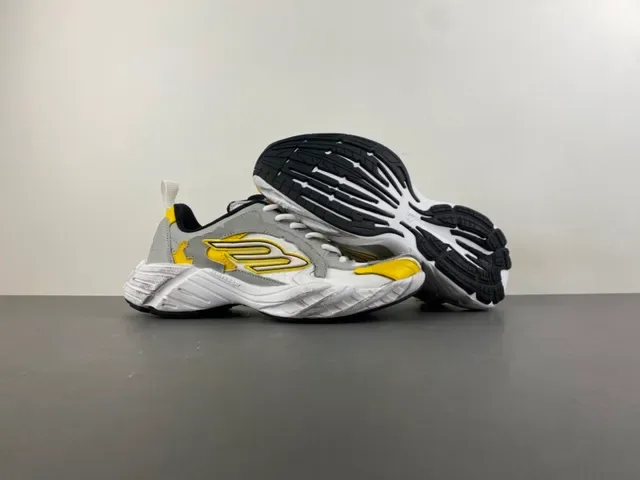 White Gray and Yellow Chunky Lifestyle Sneaker 12