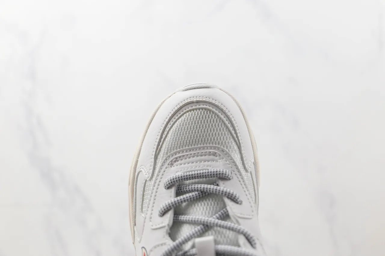 White Red Silhouette Sculpted Wavy Midsole Chunky Sneakers 6
