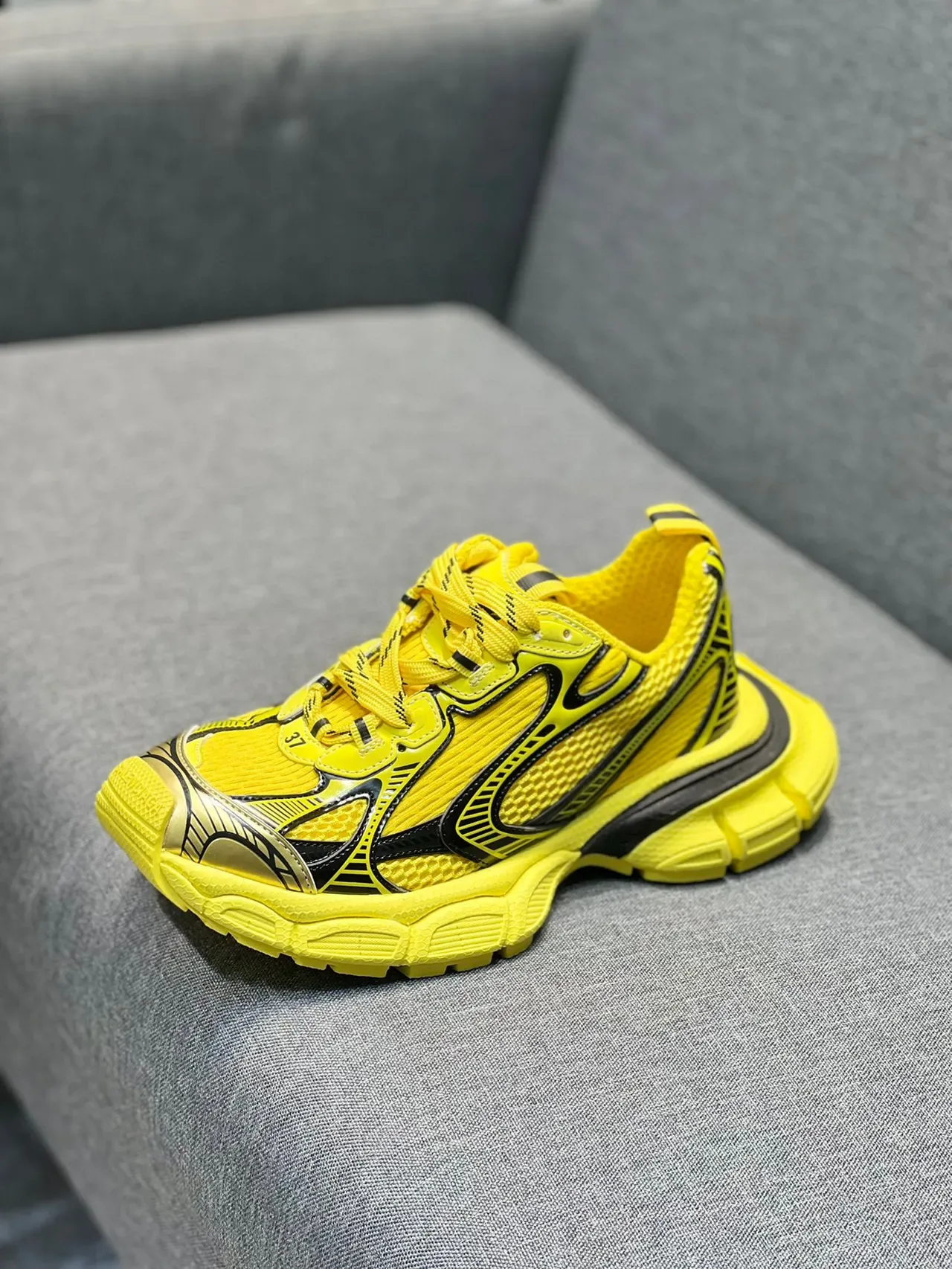 Yellow and Black Chunky Lifestyle Sneaker 4