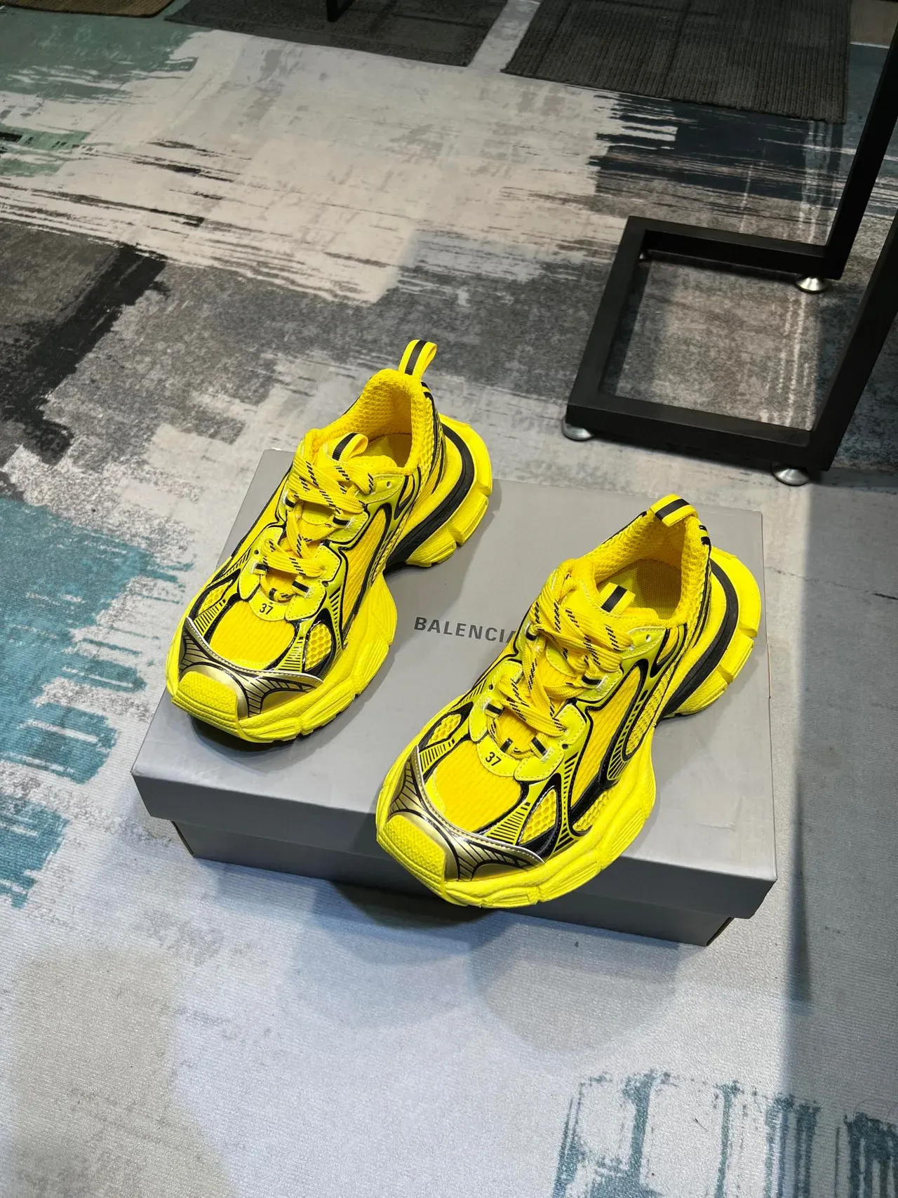Yellow and Black Chunky Lifestyle Sneaker 5